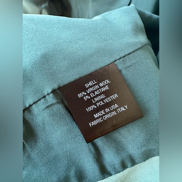 EUC Argent Colorblocked Single Button Blazer Wool Green/Blue Jacket, size 8 - Picture 14 of 15